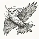 hedwig flying tattoo design idea