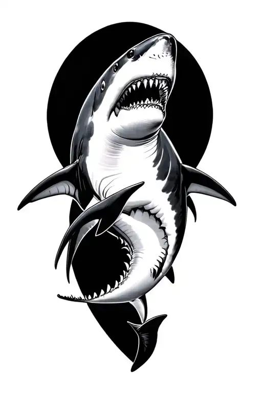 Shark tattoo with hammerhead and black tip reef shark tattoo design idea