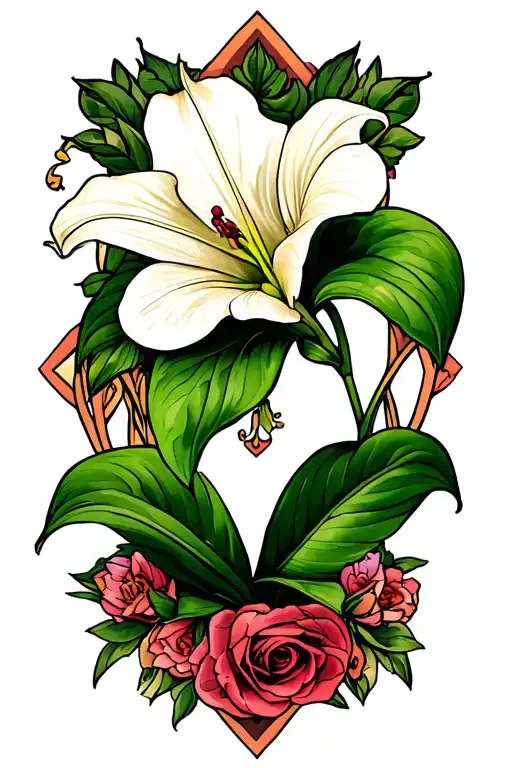 Peace Lily tattoo design idea