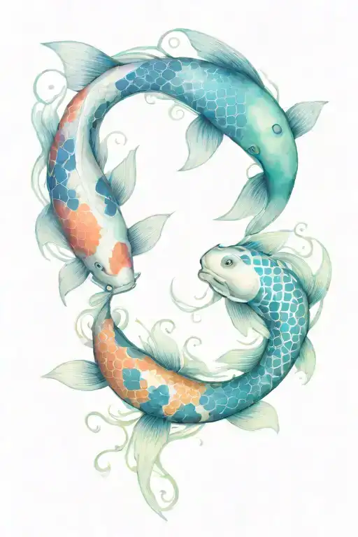 koi fish yin yang tattoo design idea