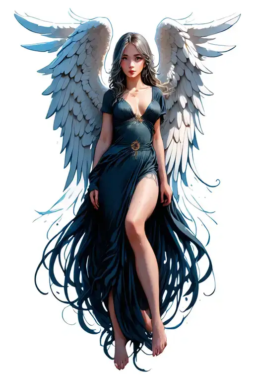 anime angel wings tattoo design idea
