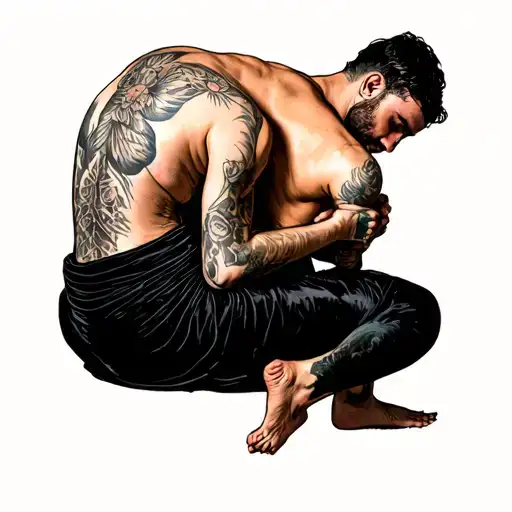 2 men wrapped in velvet spanking each other butts tattoo design idea