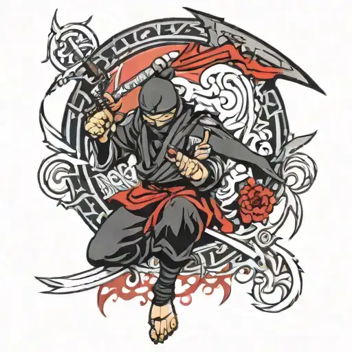 ninja themed tattoo tattoo design idea