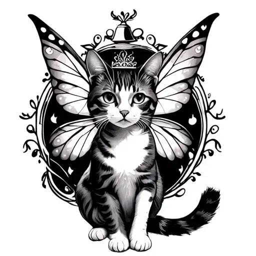 Cat leg + the Forever bell fairy tattoo design idea