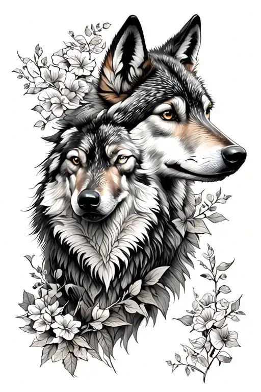 wolf and a dear side by side good and bad tattoo design idea