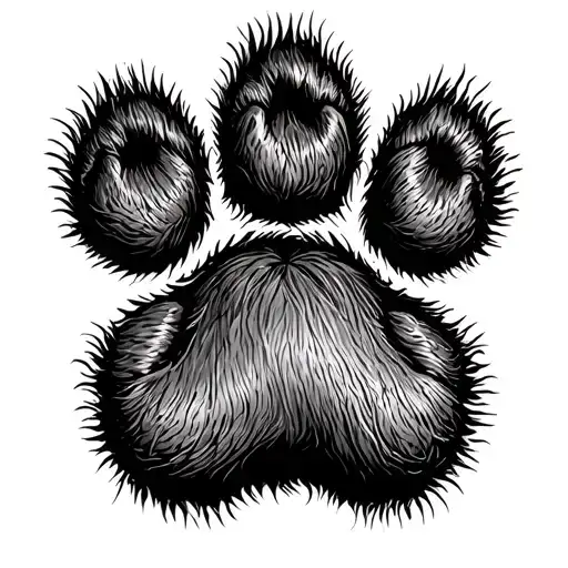 dog paw print brindle coat no outline tattoo design idea