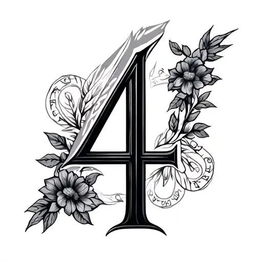 Roman Numeral 4 tattoo design idea