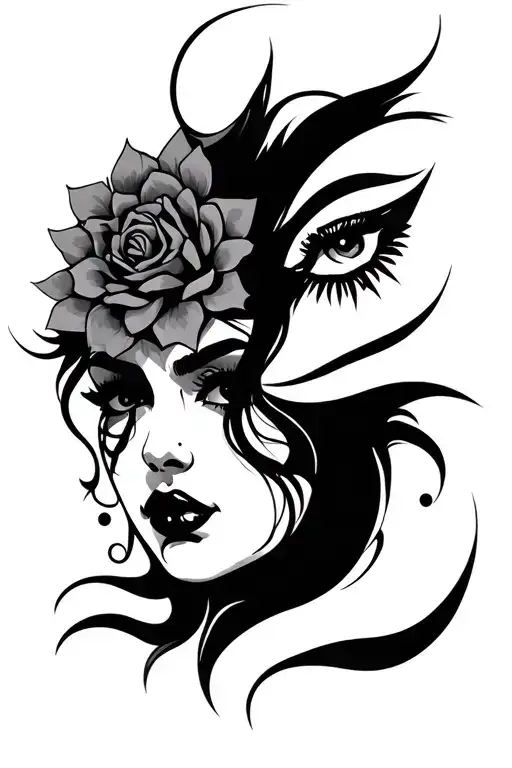 chicano tattoo face women tattoo design idea