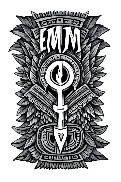 "EMM" Mayan tattoo design idea