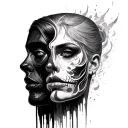 Double Face tattoo design idea