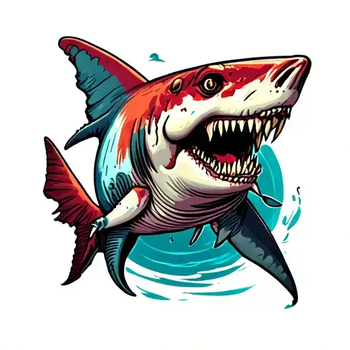 zombie shark tattoo design idea