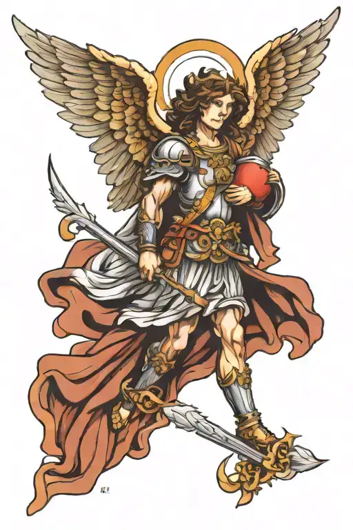 St Michael archangel tattoo design idea