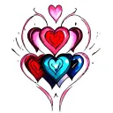 3 hearts in a row tattoo design idea