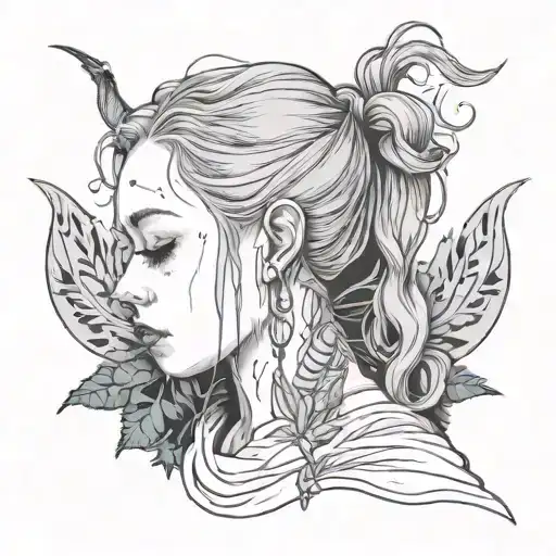 Neck tattoo inspired by billie eilish song lo vas a olvidar tattoo design idea