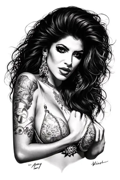 amy winehouse tattoo design idea