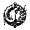 Circle Hook tattoo design idea