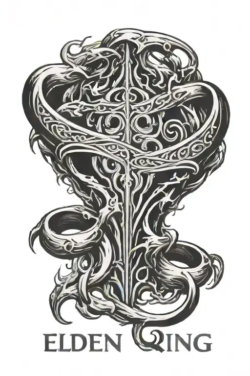 The elden ring game logo tattoo design idea