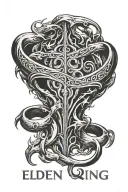 The elden ring game logo tattoo design idea