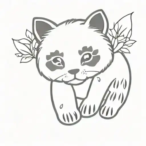 Cat named panda paw print tattoo design tattoo design idea