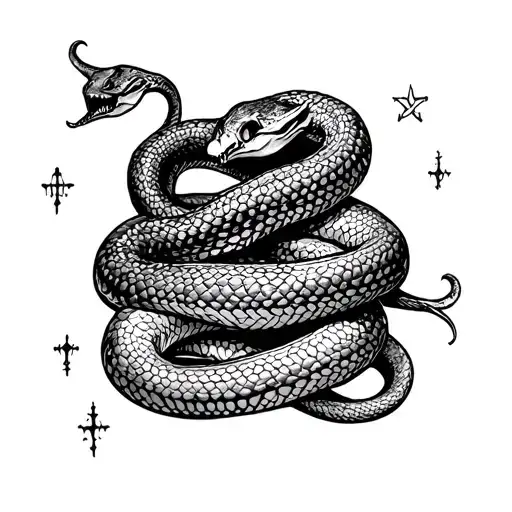 Ouija and snakes tattoo design idea