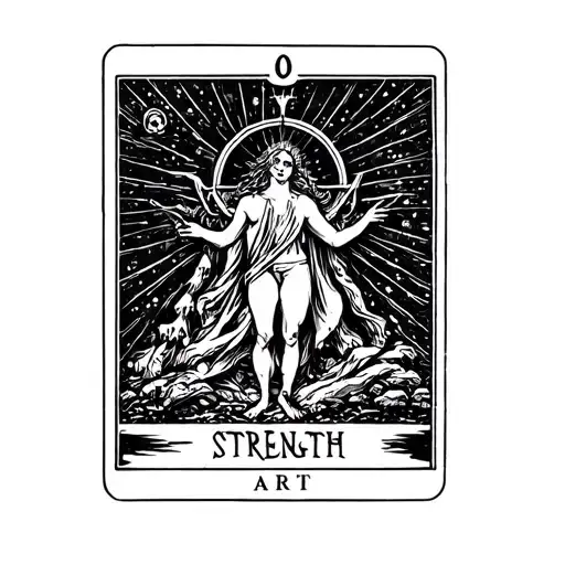 strength tarot card tattoo design idea