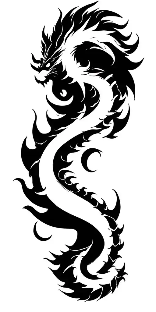 tribal similar to roman reigns, and I'd like shenron from dragon ball to be all throughout the design as well as the 7 d tattoo design idea