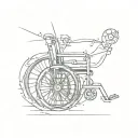 stick figure wheelchair symbolizing strength tattoo design idea