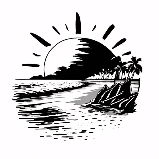 sommer sonne portugal Strand tattoo design idea