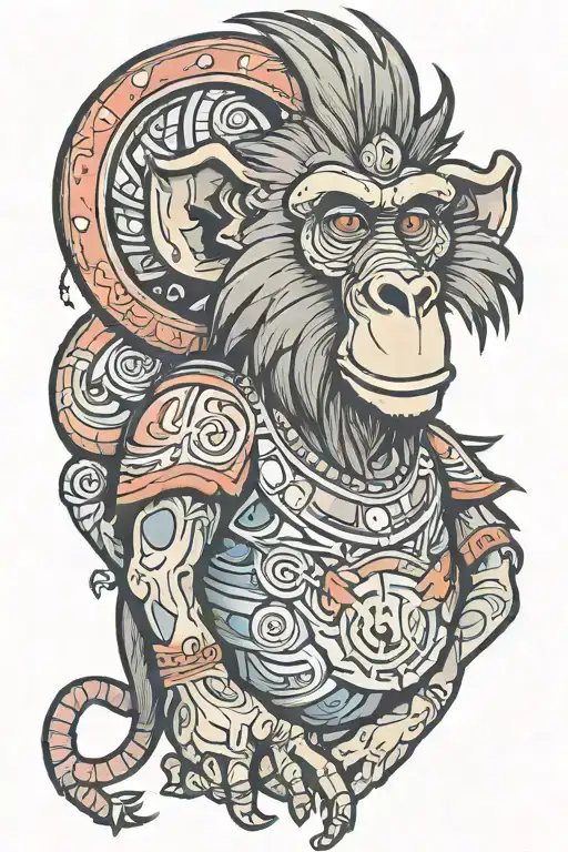 baboon tattoo design idea