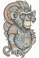 baboon tattoo design idea