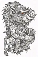 baboon tattoo design idea