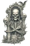 Lich in a Graveyard tattoo design idea