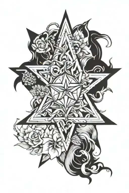 morning star tattoo design idea