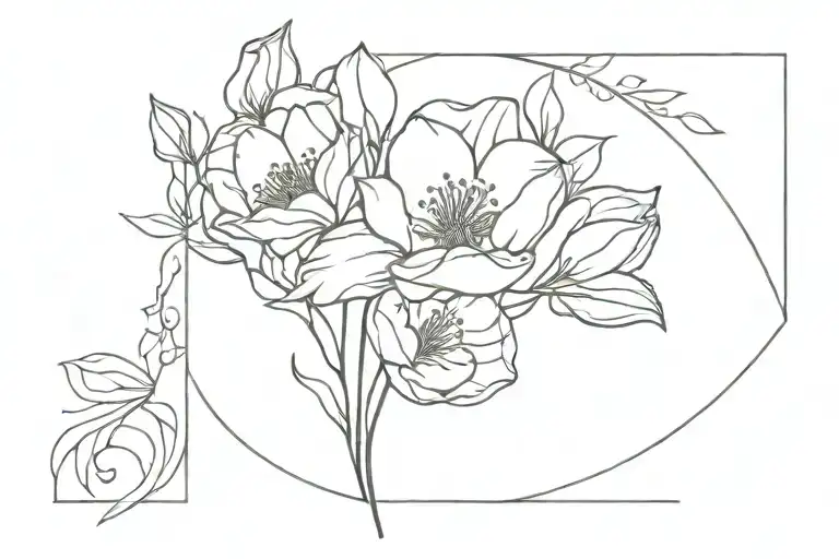 November birth month flowers tattoo design idea