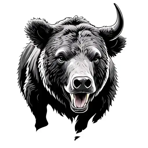Trading chart bull vs bear tattoo design idea