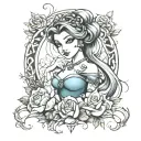 disney princess tattoo design idea