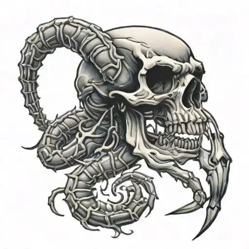 scorpion skull tattoo design idea
