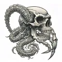 scorpion skull tattoo design idea
