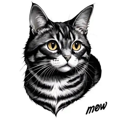 meow tattoo design idea