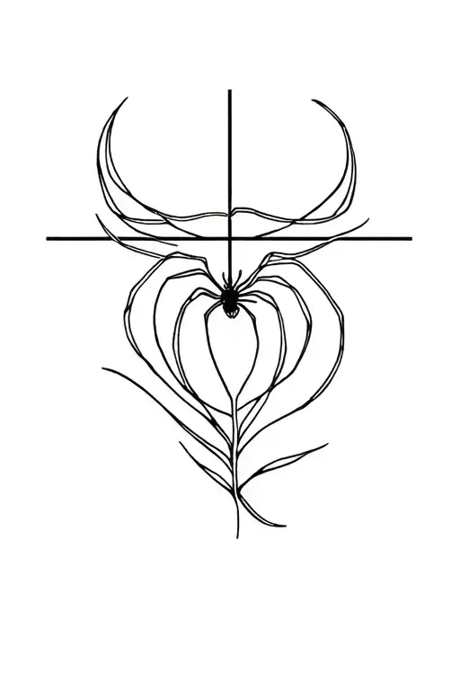 spiderlily behind cross tattoo tattoo design idea