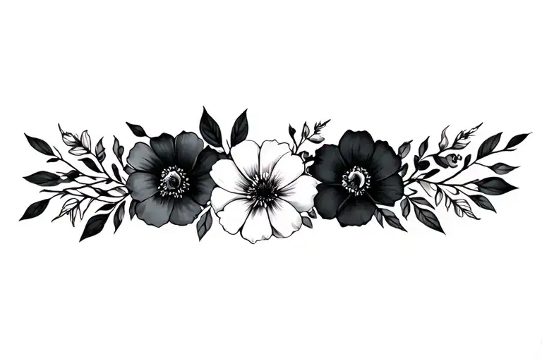 realism floral tattoo design idea