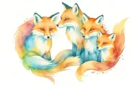 fox family tattoo design idea