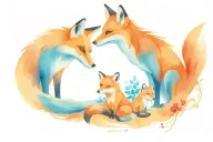 fox family tattoo design idea