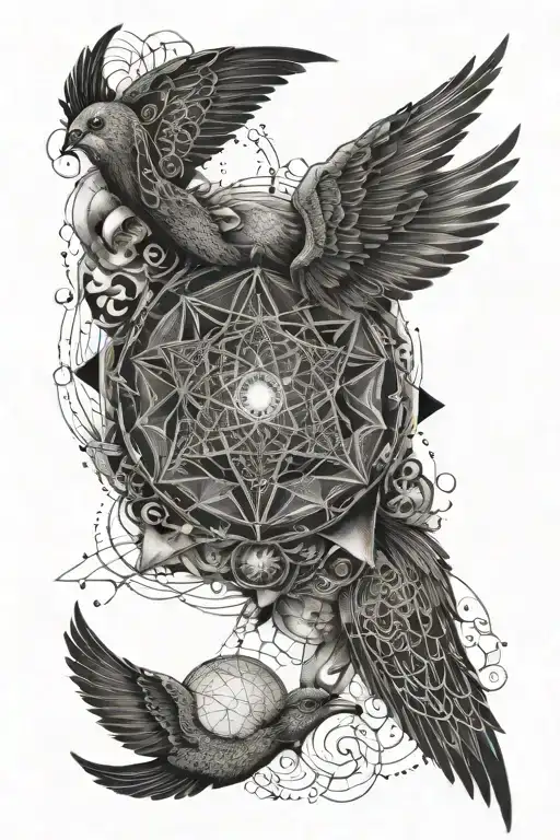 sacred geometry metatron sleeve tattoo tattoo design idea