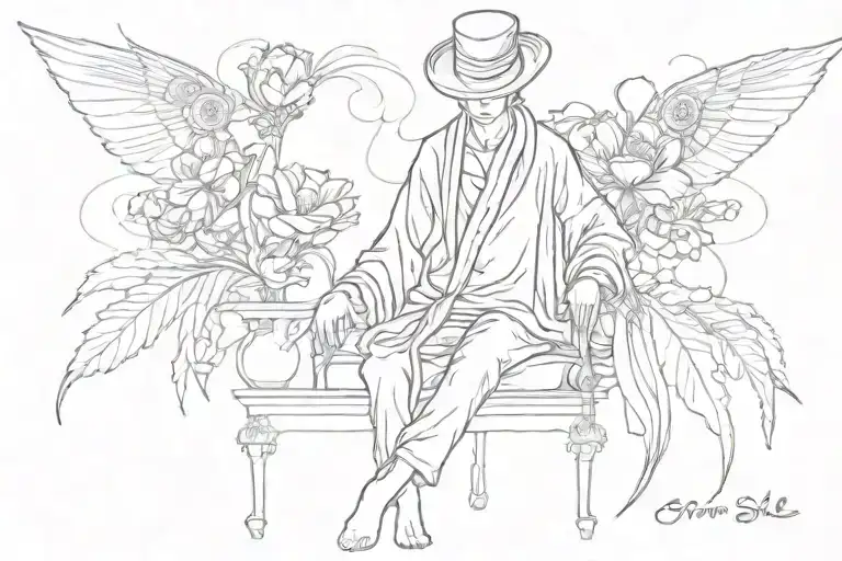 opium style clothing tattoo design idea