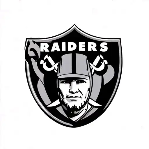 Dodgers and raiders logo morphed tattoo design idea