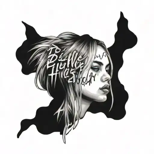 Billie Eilish lyrics incorporated tattoo design idea