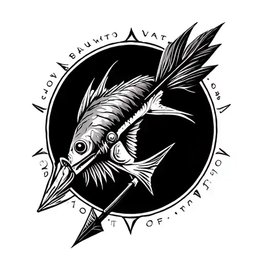 hunting fishing arrow head tattoo design idea