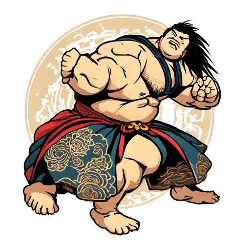 sumo wrestler Akashi tattoo design idea