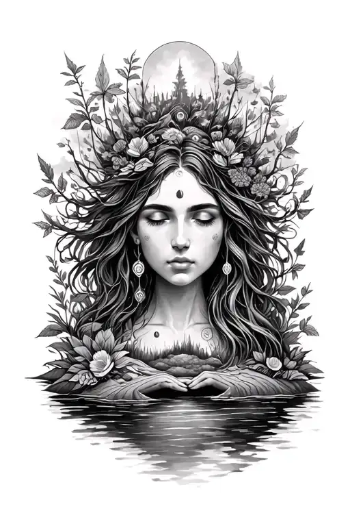 spiritual healing journey through nature inspired tattoo tattoo design idea